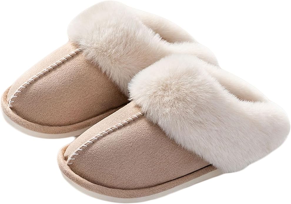 Papuci de casa cu talpa antiderapanta , Material pufos si calduros