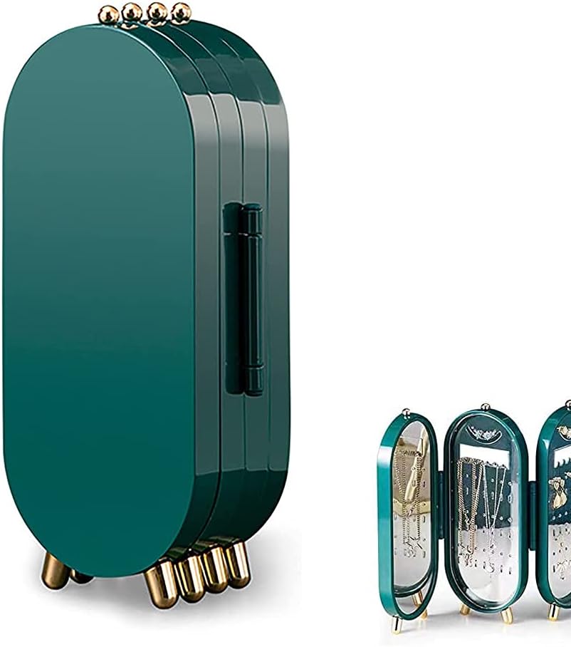 Suport pentru Bijuterii Pliabil cu Oglinda Cu o Capacitate de 153 de produse