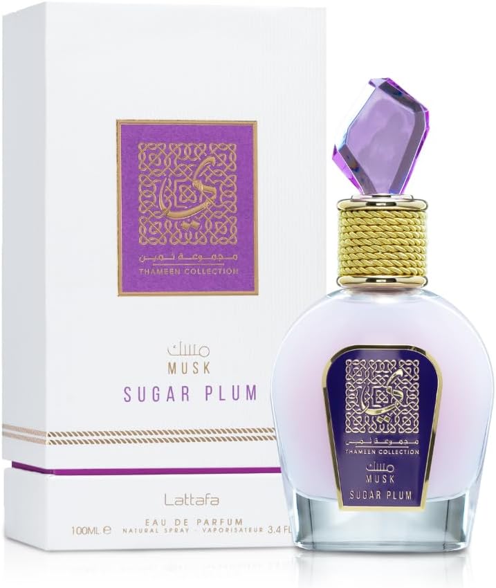 Lattafa Sugar Plum Eau de Parfum 100ml, Parfum Oriental Floral cu Note Fructate Dulci