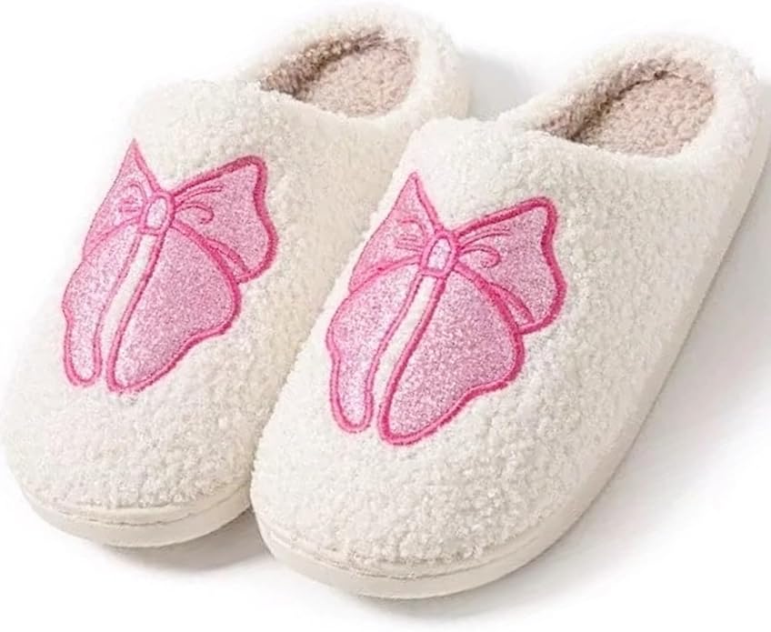 Papuci de casa cu talpa antiderapanta , Material pufos si calduros