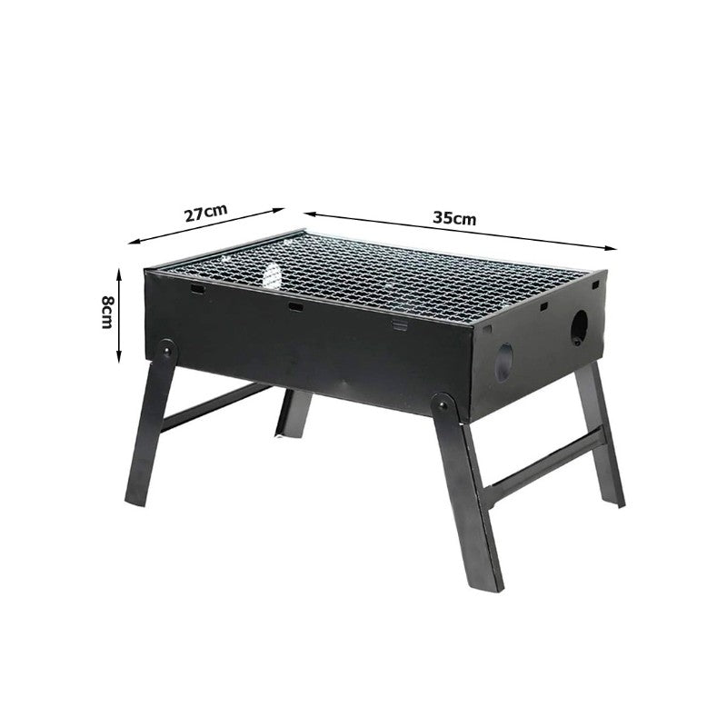 Set Gratar Portabil Tip Valiza + Suflanta Electrica pentru Aprindere, Ideal pentru Camping BBQ, Pliabil 35x27x23 cm