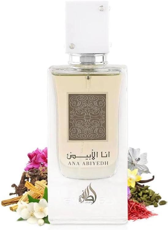 Lattafa Ana Abiyedh Eau de Parfum 60 ml Unisex | Parfum fructat dulce cu bergamota, vanilie, para, mosc si ambra uscata