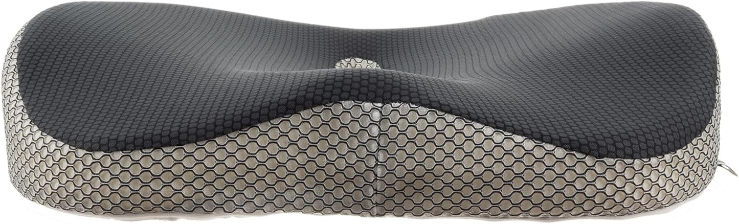 Perna cu suport ortopedic Coccis cu spuma din memorie, husa detasabila si lavabila, Gri