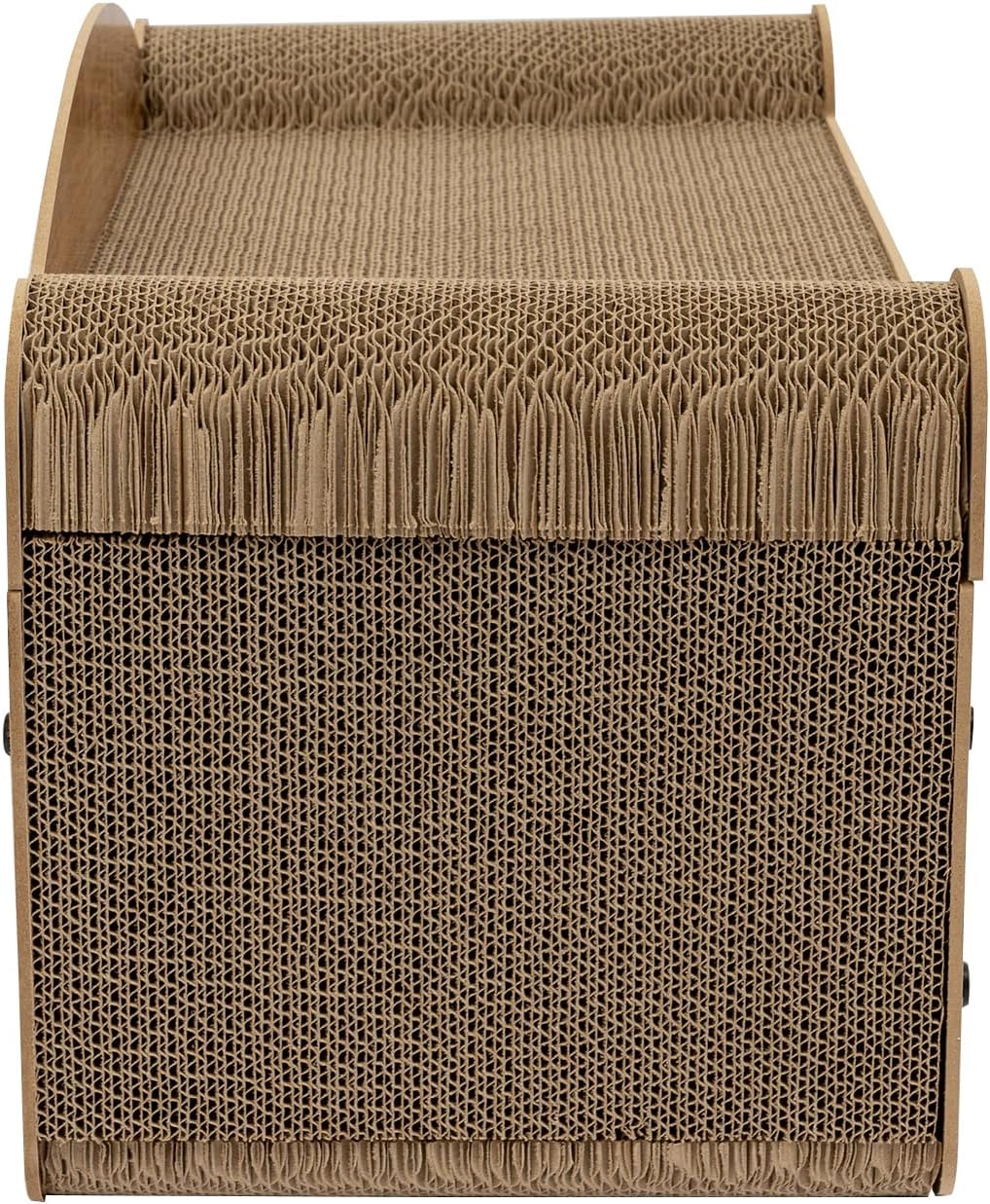 Pat pentru pisici din carton ondulat tip sisal pe 2 Nivele, 56x30x30 cm, Maro