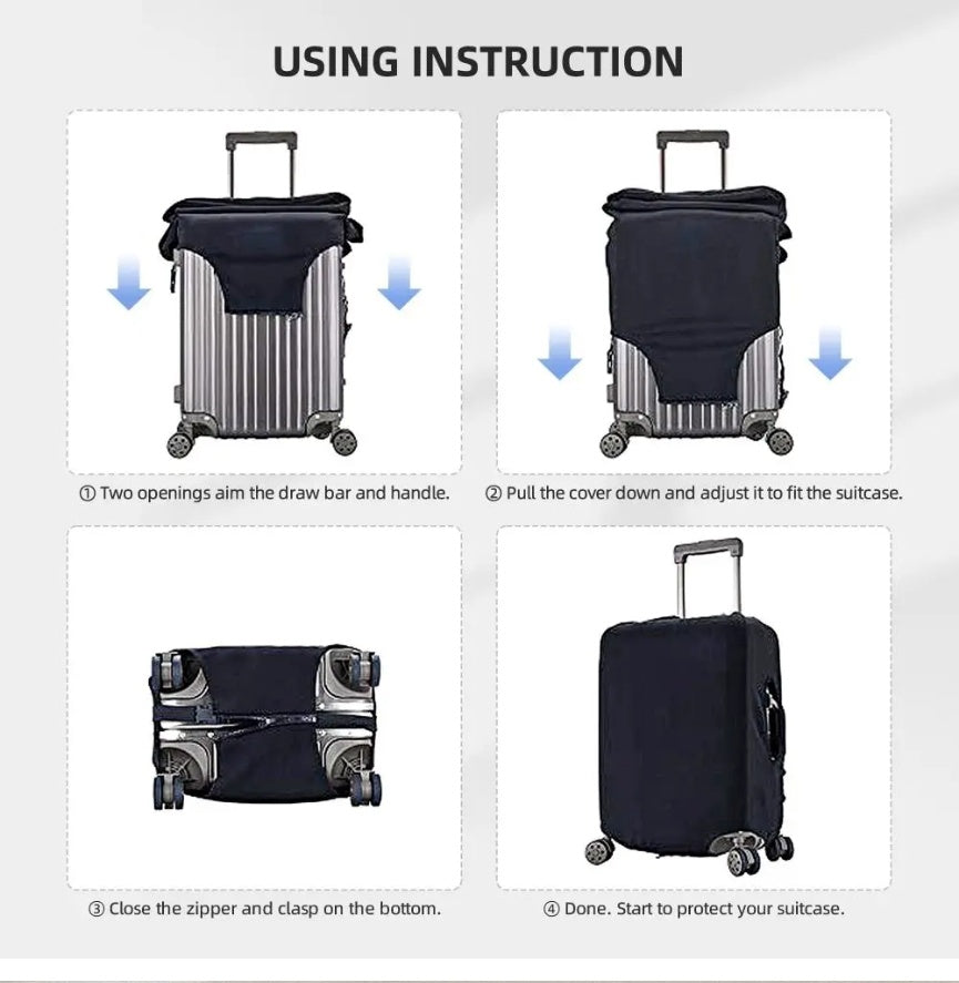 Husa elastica de Protectie pentru Bagaj/valiza din Poliester+Spandex Smiley Face