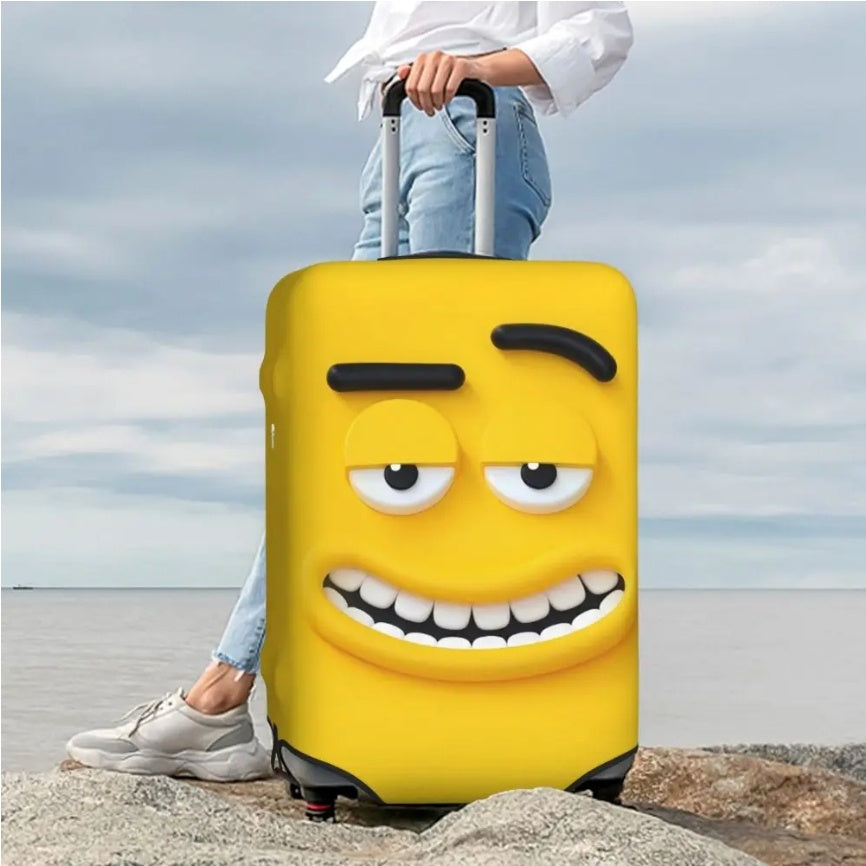 Husa elastica de Protectie pentru Bagaj/valiza din Poliester+Spandex Smiley Face