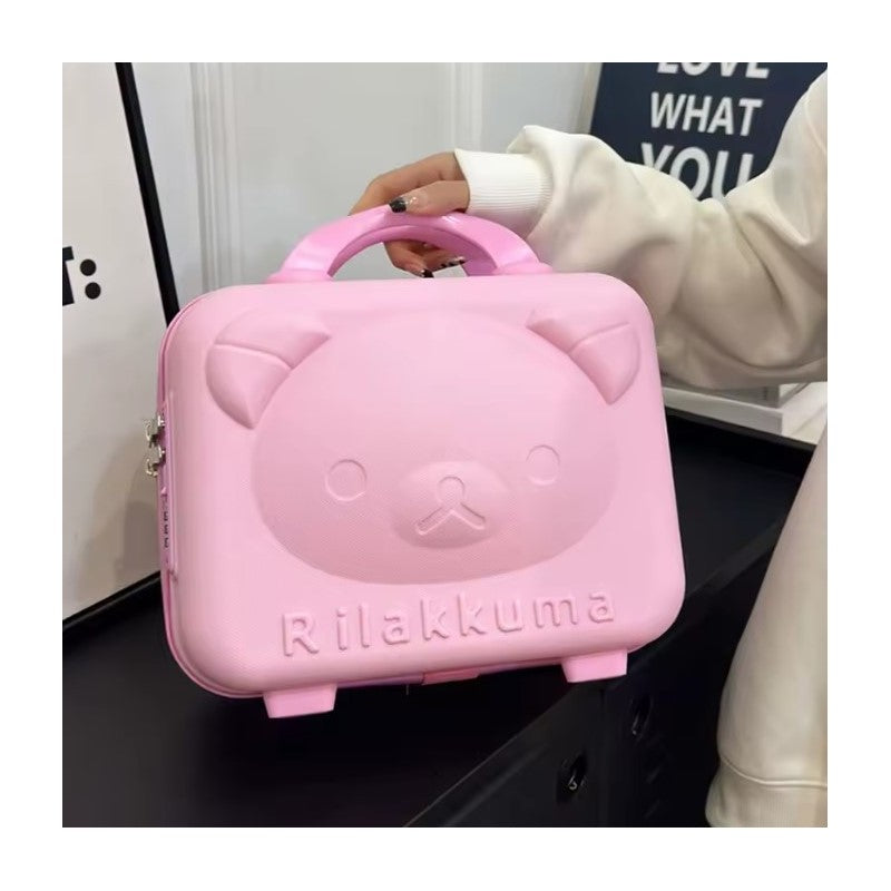 Geanta de calatorie pentru copii, Design 3D Ursulet, Inchidere cu Cifru, Maner Confortabil din Silicon, Material PC Rezistent, 30x31