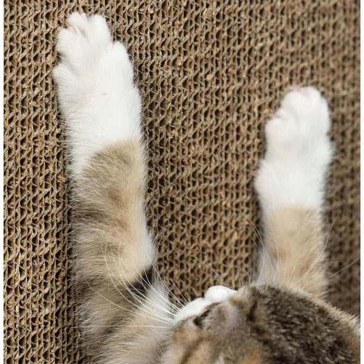 Placa de zgariat pentru pisici tip sisal vertical si orizontal carton ondulat si MDF, 60x40.5x25 cm